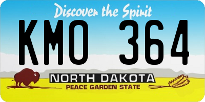 ND license plate KMO364