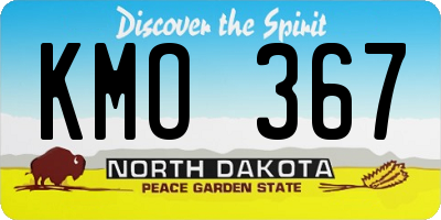 ND license plate KMO367