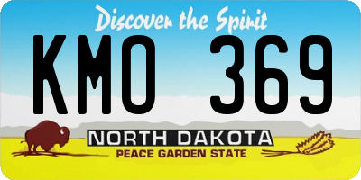 ND license plate KMO369