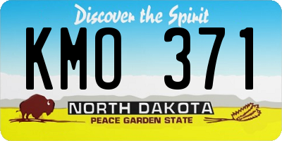 ND license plate KMO371