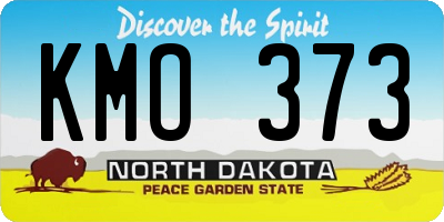 ND license plate KMO373