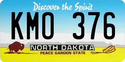 ND license plate KMO376