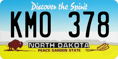 ND license plate KMO378