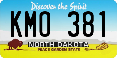 ND license plate KMO381