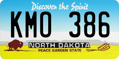 ND license plate KMO386