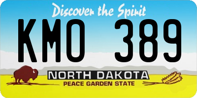 ND license plate KMO389