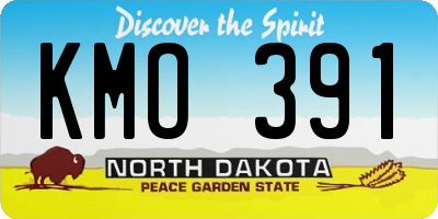 ND license plate KMO391