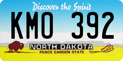 ND license plate KMO392