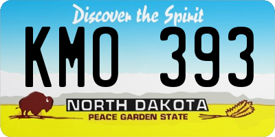 ND license plate KMO393