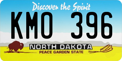 ND license plate KMO396