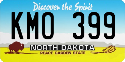 ND license plate KMO399