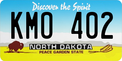 ND license plate KMO402