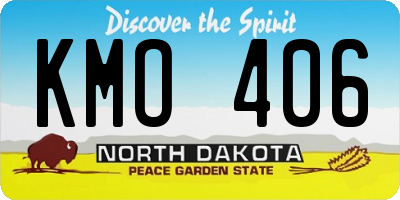 ND license plate KMO406