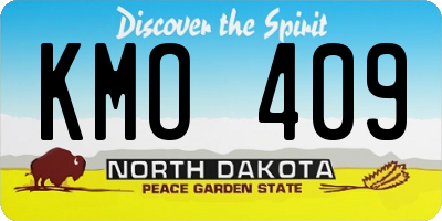 ND license plate KMO409