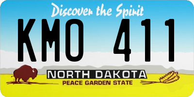 ND license plate KMO411
