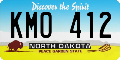 ND license plate KMO412