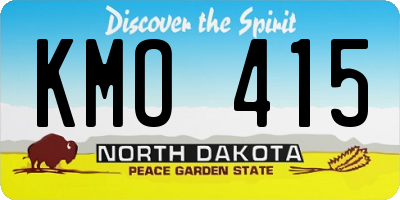 ND license plate KMO415