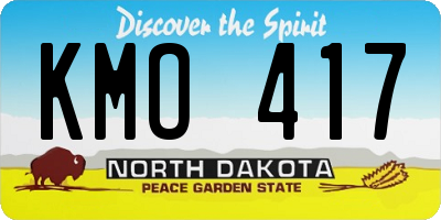 ND license plate KMO417