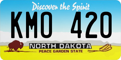 ND license plate KMO420