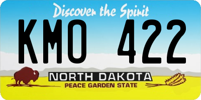 ND license plate KMO422