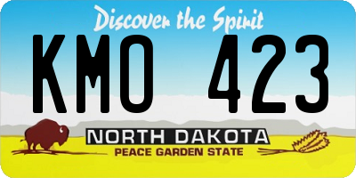 ND license plate KMO423
