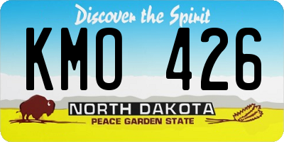 ND license plate KMO426