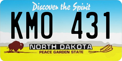 ND license plate KMO431