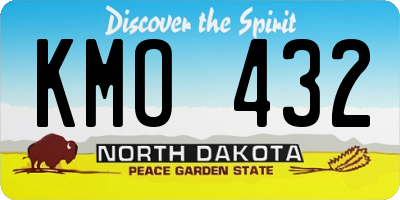 ND license plate KMO432