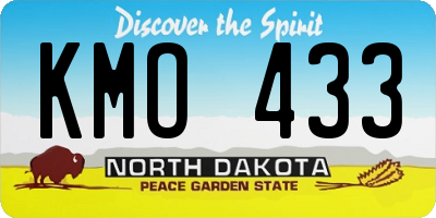 ND license plate KMO433