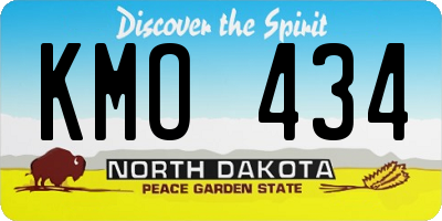 ND license plate KMO434
