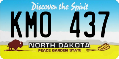 ND license plate KMO437
