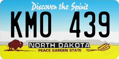 ND license plate KMO439