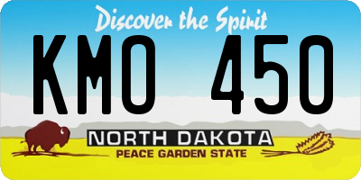 ND license plate KMO450
