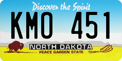 ND license plate KMO451