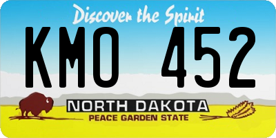 ND license plate KMO452