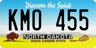 ND license plate KMO455