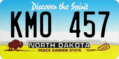 ND license plate KMO457