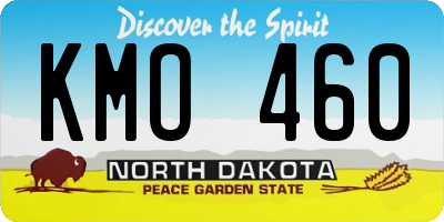 ND license plate KMO460