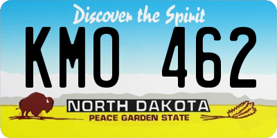ND license plate KMO462