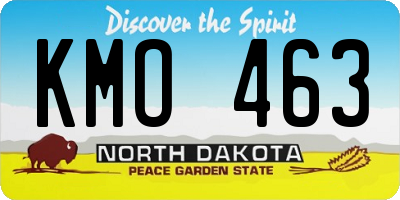 ND license plate KMO463