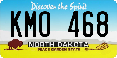 ND license plate KMO468