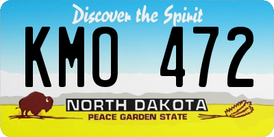 ND license plate KMO472