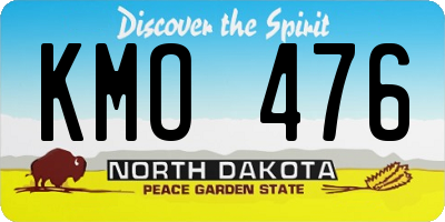 ND license plate KMO476