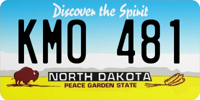 ND license plate KMO481
