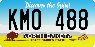 ND license plate KMO488