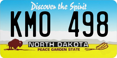 ND license plate KMO498