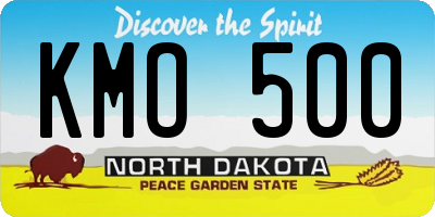 ND license plate KMO500