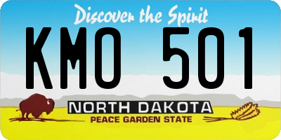 ND license plate KMO501