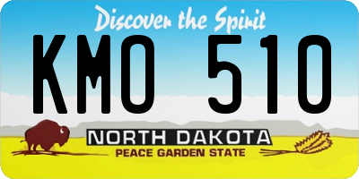 ND license plate KMO510