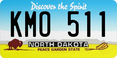 ND license plate KMO511